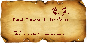 Mosánszky Filomén névjegykártya